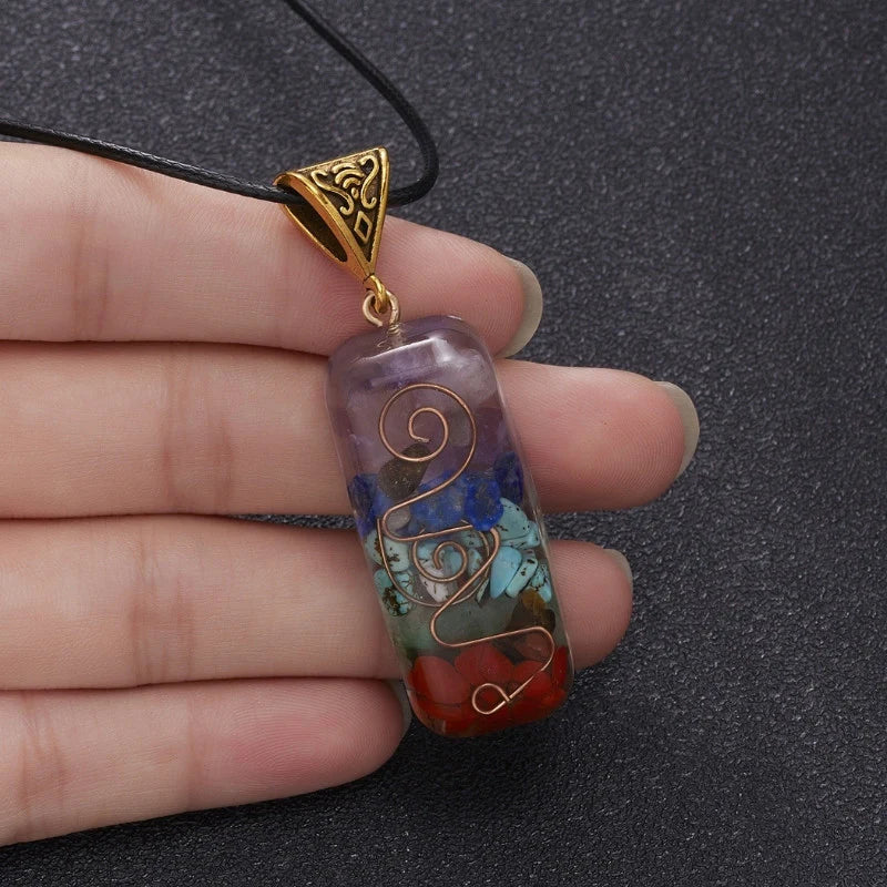 7 Chakra Orgone Necklace - Energy Healing & EMF Protection