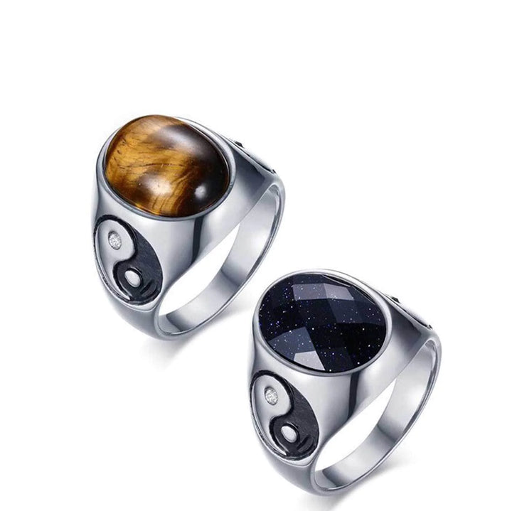 Yin Yang Tiger’s Eye Protection Ring