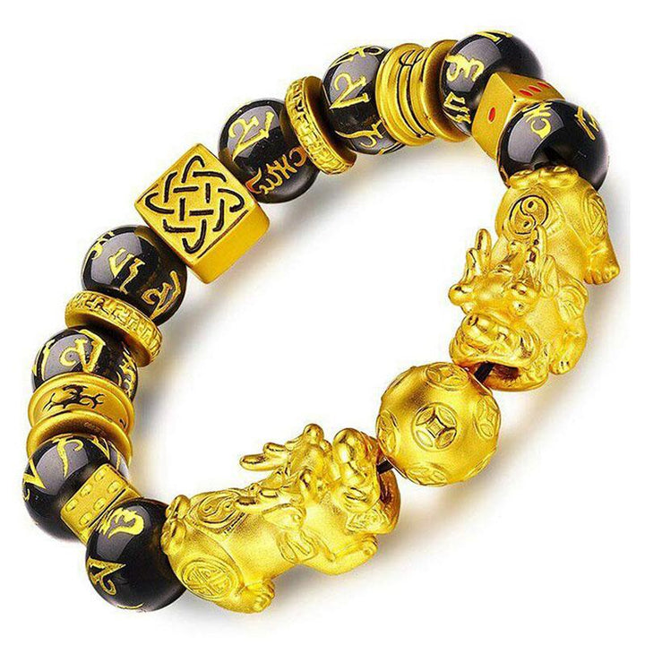 Gold-Plated Double Pixiu Bracelet - Extreme Wealth & Protection