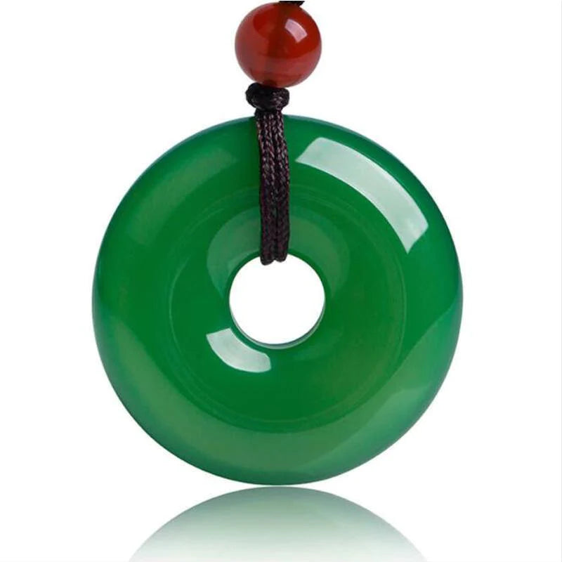 Green Jade Disk Necklace - Attract Positivity & Harmony