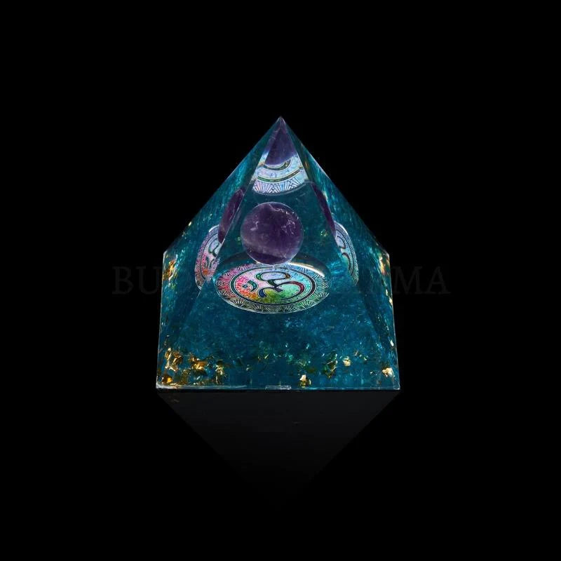 Amethyst Orgonite Pyramid - Orgone Energy Generator