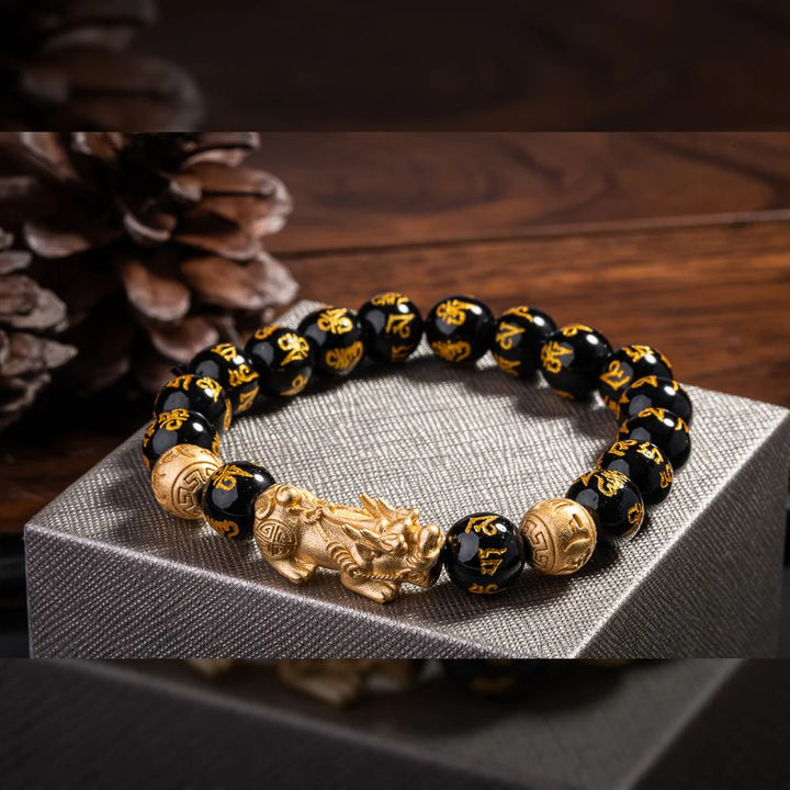 Feng Shui Pixiu Black Obsidian Wealth Bracelet - Attract Wealth