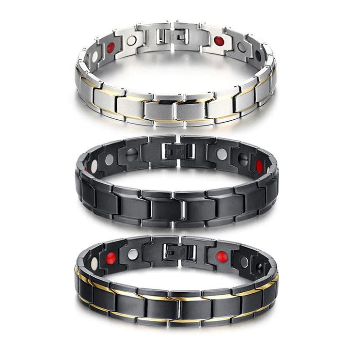 Magnetic Therapy Bracelets - Black, Silver, Gold