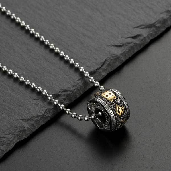 Titanium Steel Buddhist Mantra Necklace - Six True Words