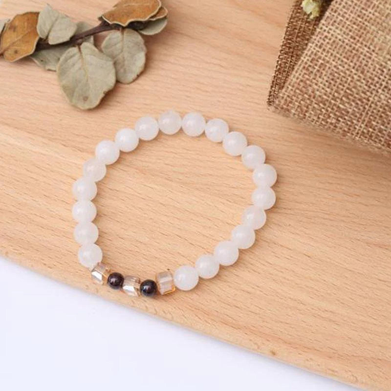 Natural White Chalcedony Positivity Bracelet - Positivity & Harmony