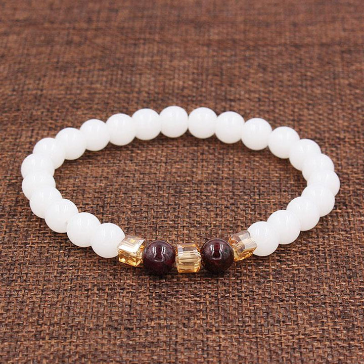 Natural White Chalcedony Positivity Bracelet - Positivity & Harmony