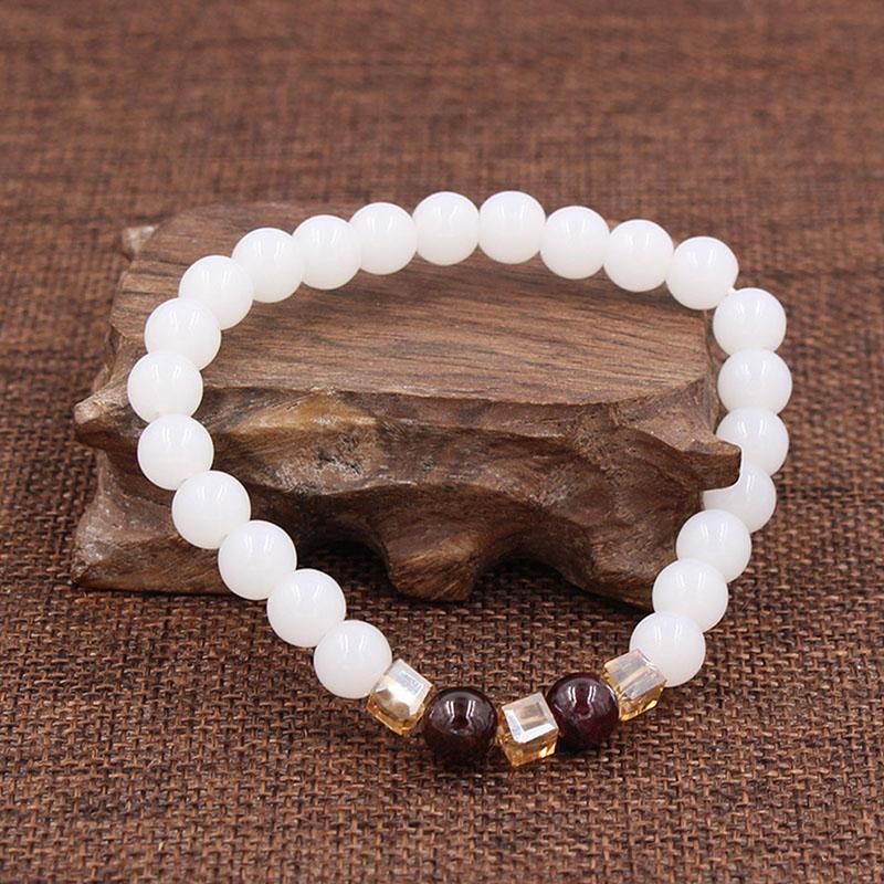 Natural White Chalcedony Positivity Bracelet - Positivity & Harmony