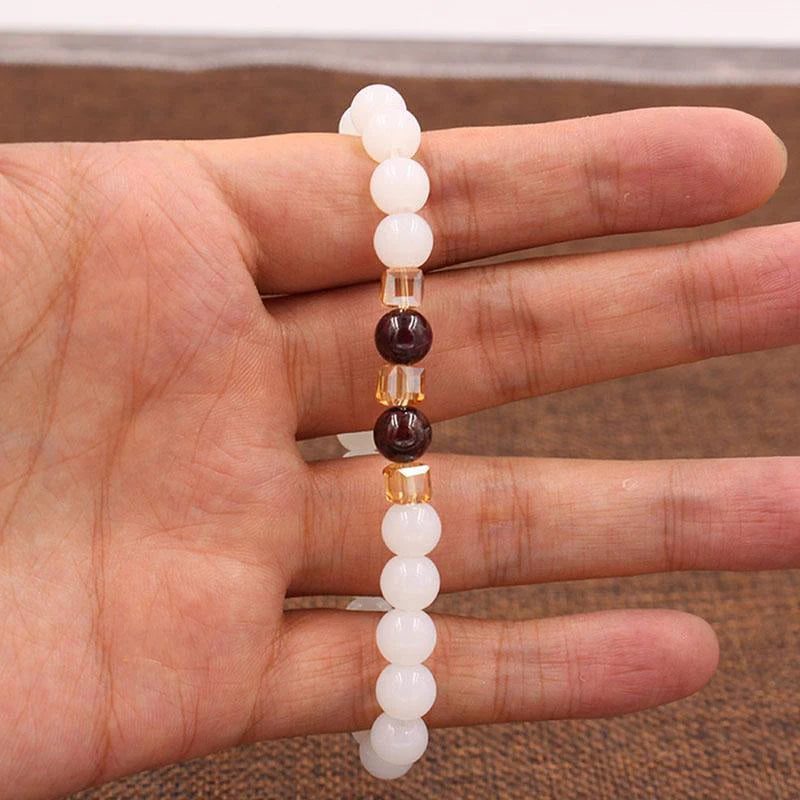 Natural White Chalcedony Positivity Bracelet - Positivity & Harmony