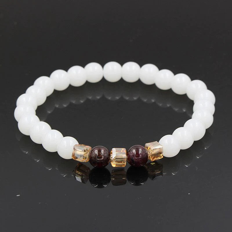 Natural White Chalcedony Positivity Bracelet - Positivity & Harmony