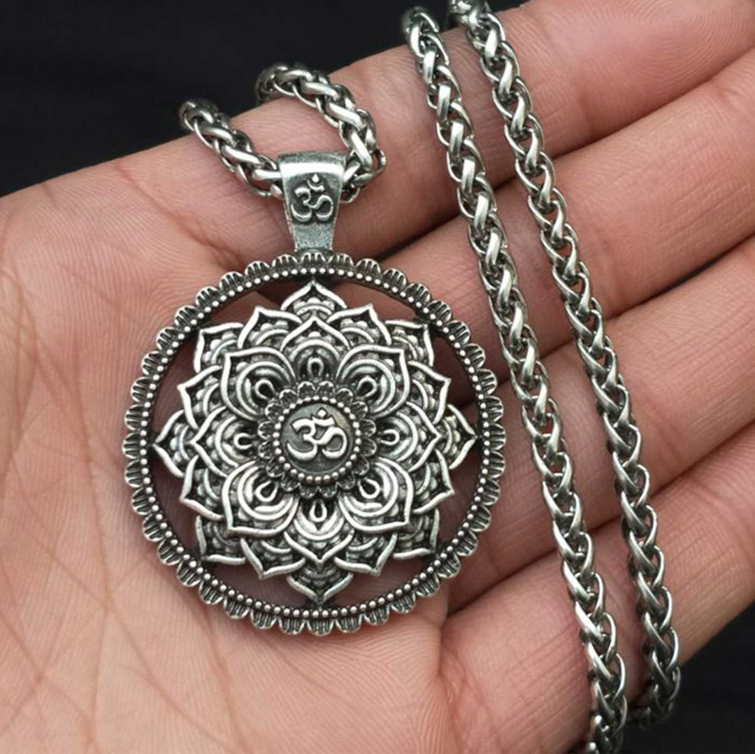 Om Lotus Mandala Necklace - Balance & Wisdom