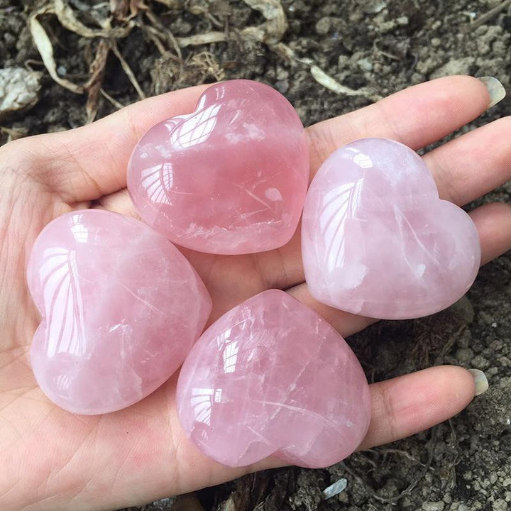 Rose Quartz Heart-Shaped Love Crystals - Love & Romance