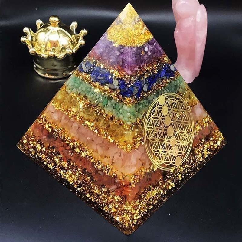 Seven Chakra Healing Orgone Pyramid